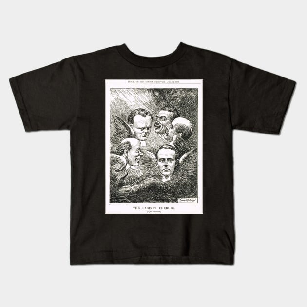The Cabinet Cherubs Punch Cartoon 1908 Kids T-Shirt by artfromthepast